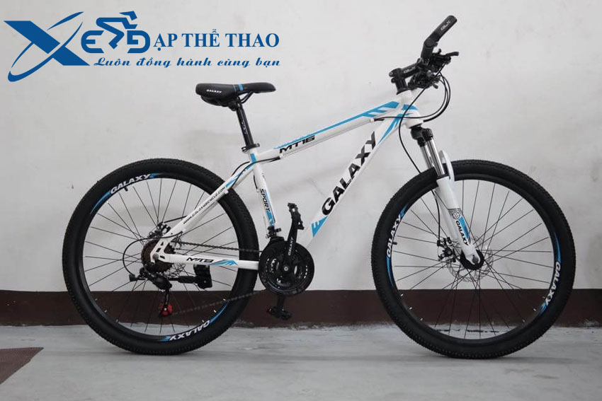 Xe đạp thể thao địa hình Galaxy MT16 màu trắng xanh dương