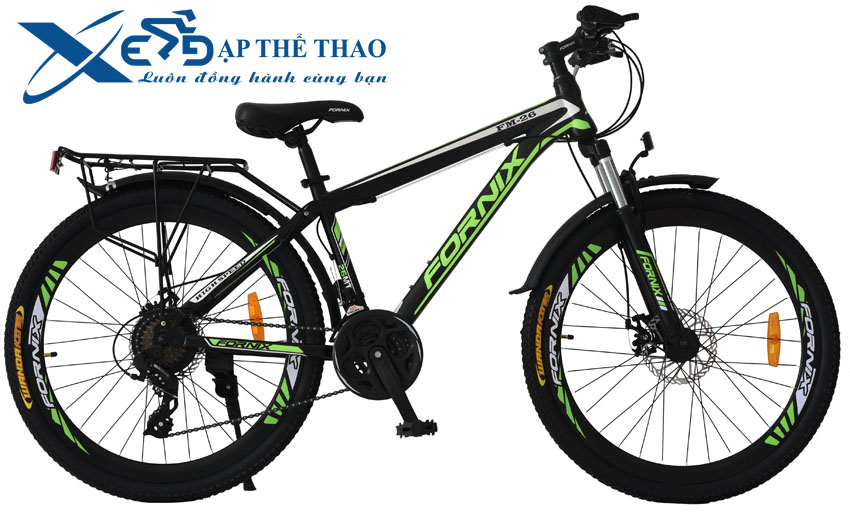Xe đạp thể thao địa hình Fonix FM26 màu đen xanh lá
