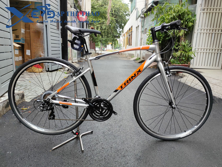 Xe đạp thể thao đường phố Trinx Free 1.0 màu bạc cam