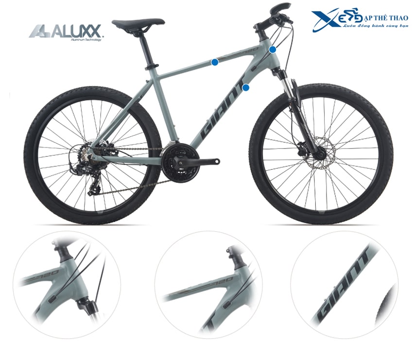 Khung nhôm Aluxx 6061 trên xe đạp địa hình Giant ATX 720