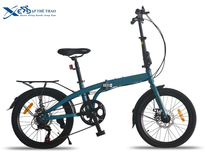 Xe đạp gấp Fornix Prava màu xanh ghi 