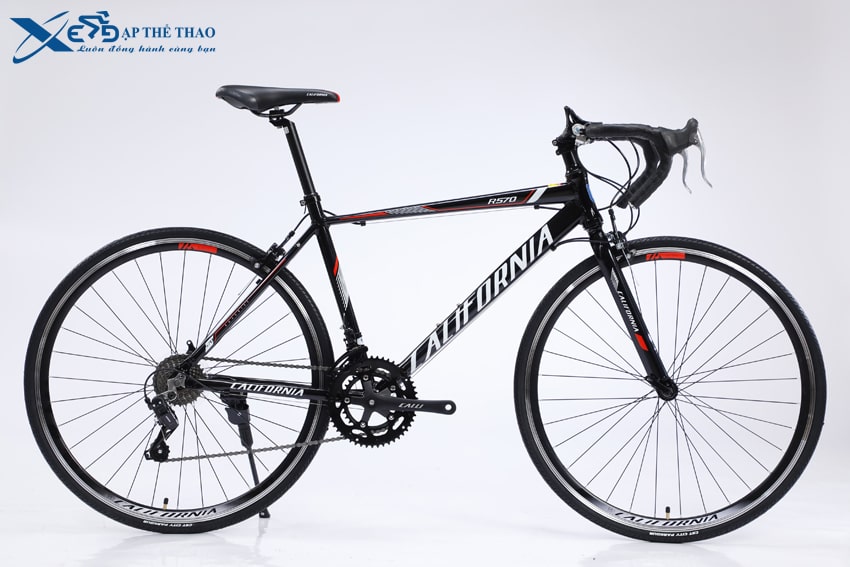 Xe đạp đua California R570 màu đen đỏ