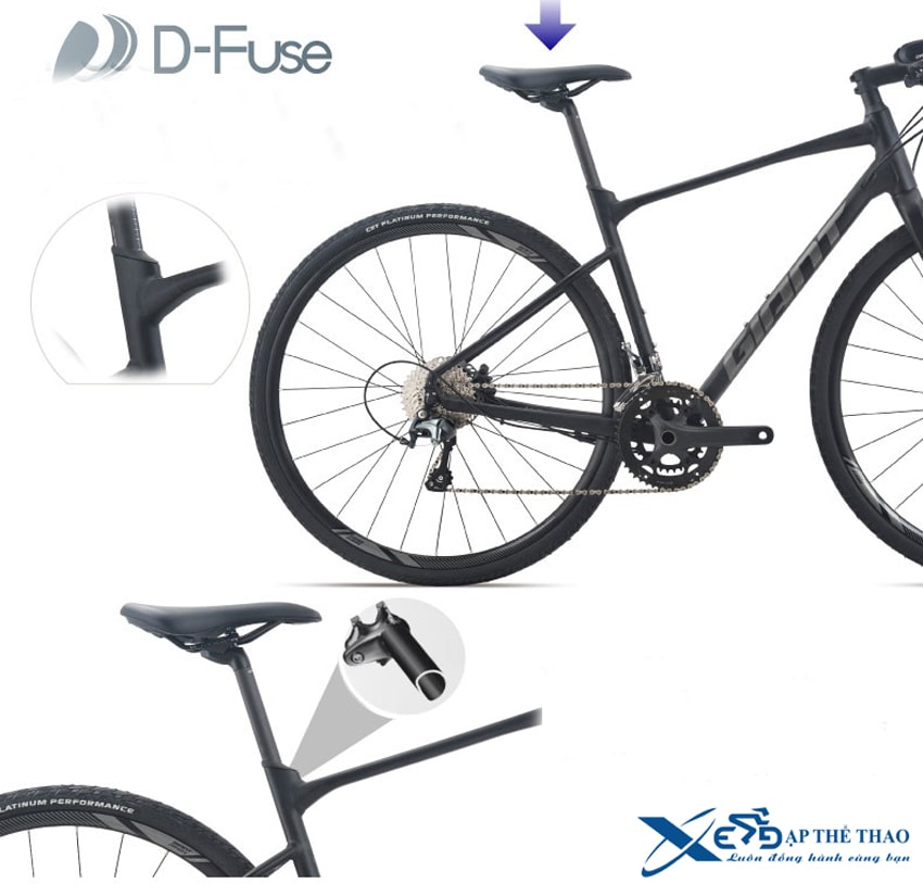 Xe đạp thể thao Giant Revolt-F 1 sử dụng cốt yên độc quyền D-Fuse