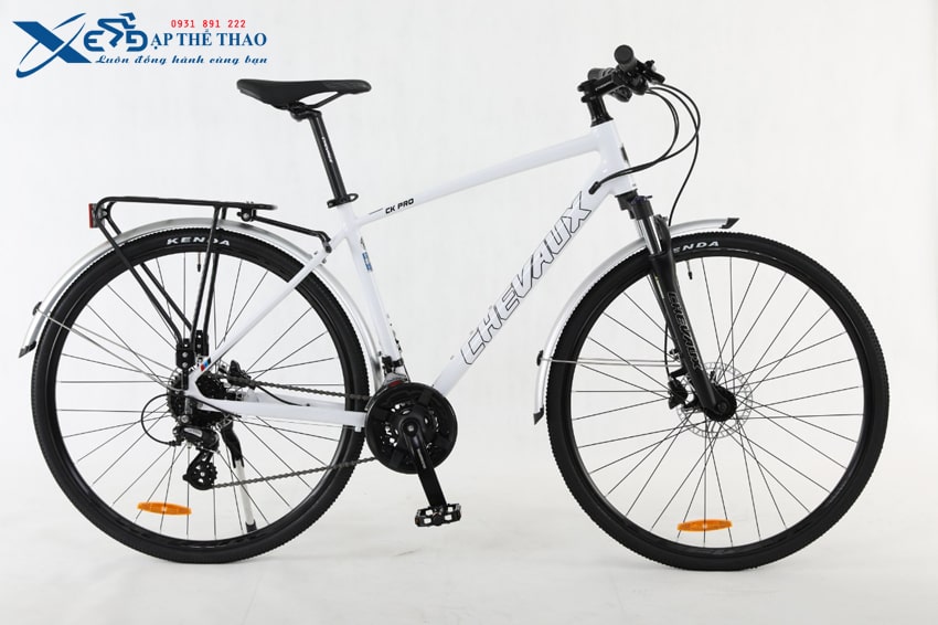 Xe đạp thể thao Hybrid Chevaux CK Pro màu trắng
